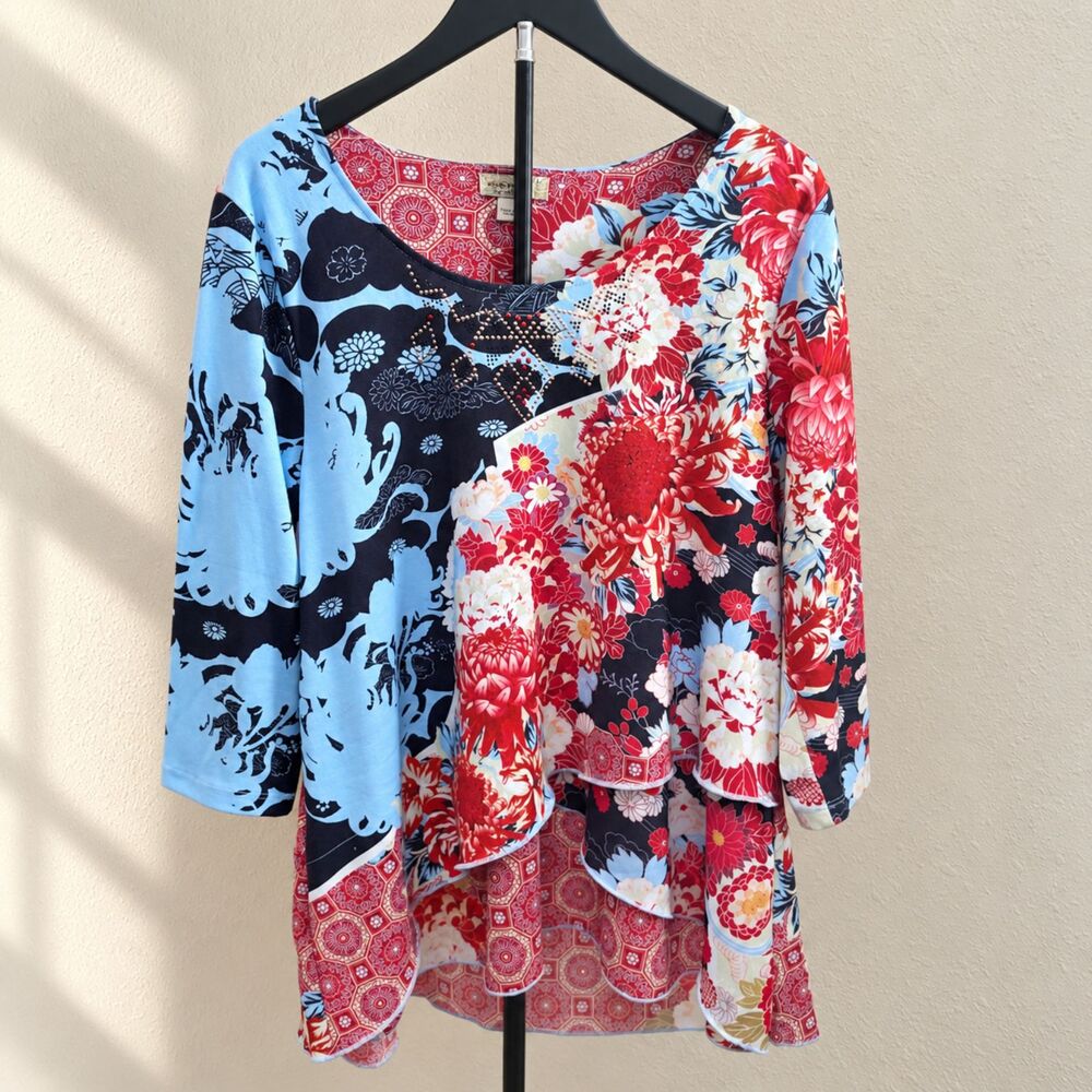 Y2k Floral Tunic Top